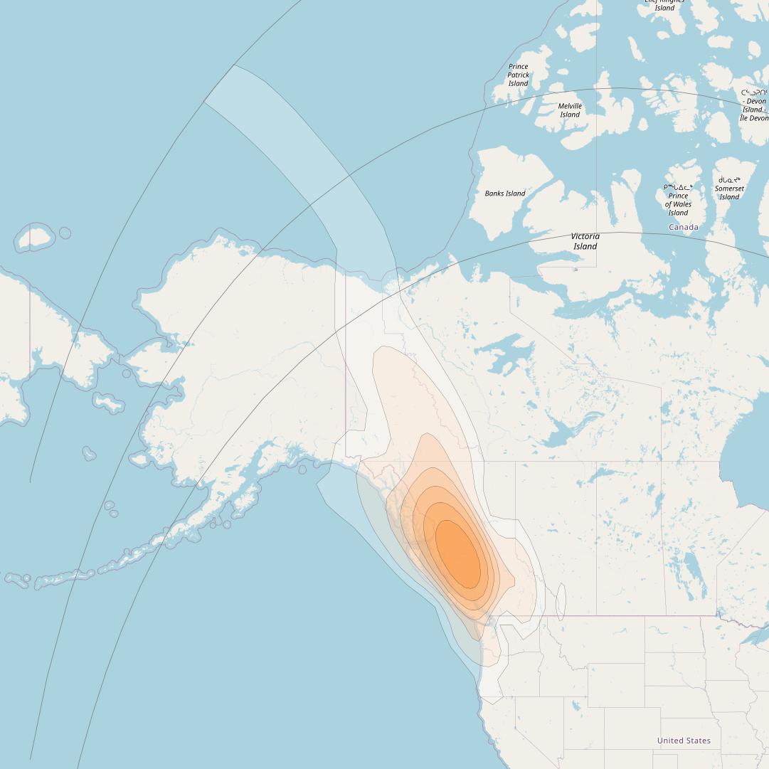 Echostar 17 at 107° W downlink Ka-band Spot U2DL beam coverage map