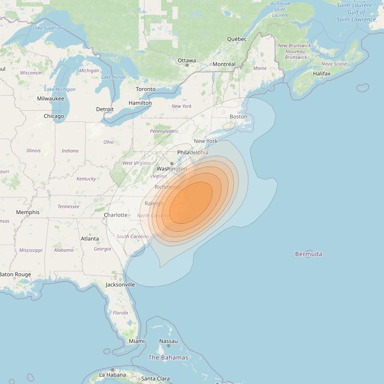 Echostar 17 at 107° W downlink Ka-band Spot U42DL beam coverage map