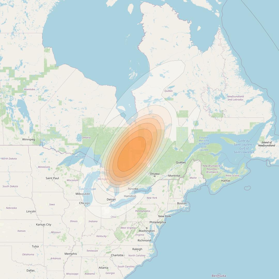 Echostar 17 at 107° W downlink Ka-band Spot U8DL beam coverage map