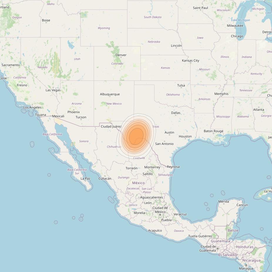 ViaSat 1 at 115° W downlink Ka-band Gateway G2DL beam coverage map