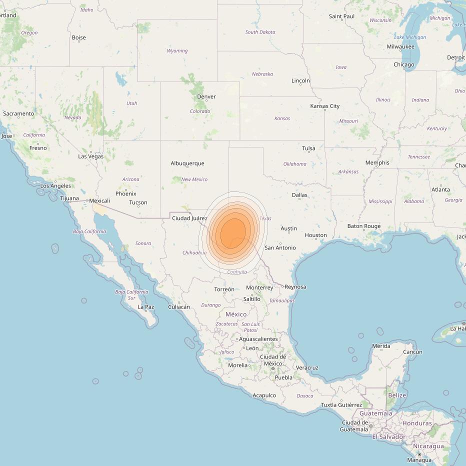 ViaSat 1 at 115° W downlink Ka-band Gateway G2DR beam coverage map