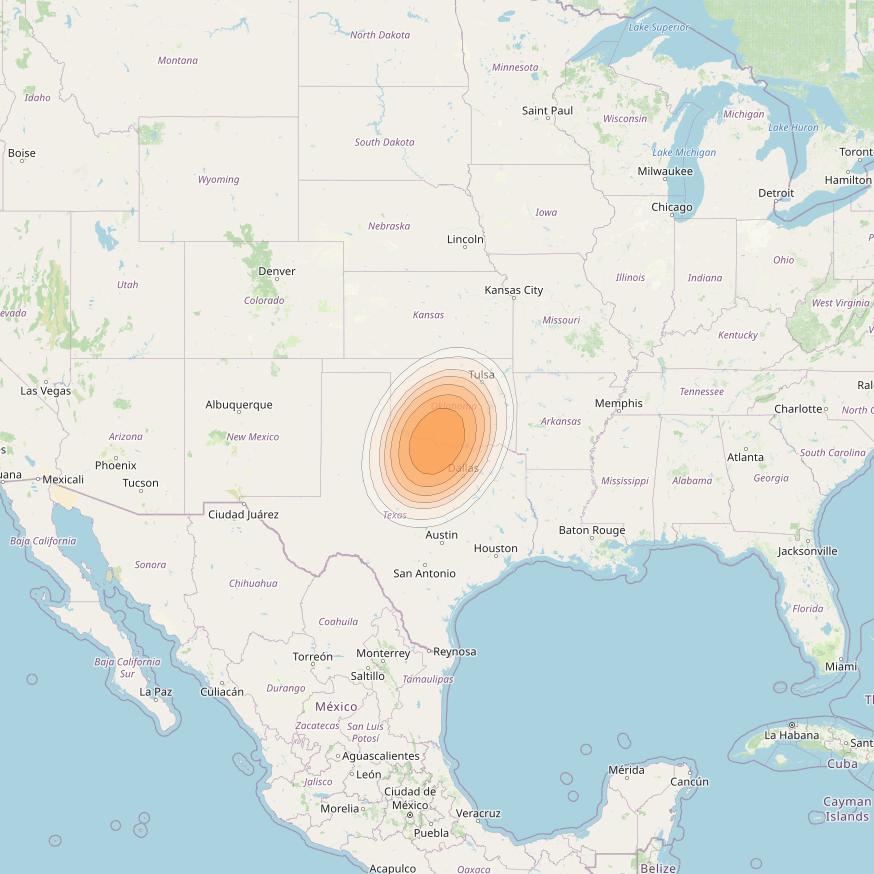 ViaSat 1 at 115° W downlink Ka-band Spot U30DR beam coverage map