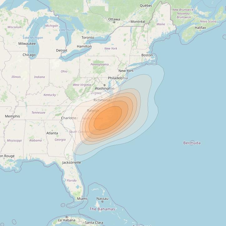 ViaSat 1 at 115° W downlink Ka-band Spot U37DR beam coverage map