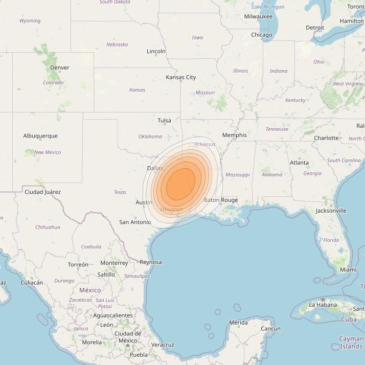 ViaSat 1 at 115° W downlink Ka-band Spot U39DL beam coverage map