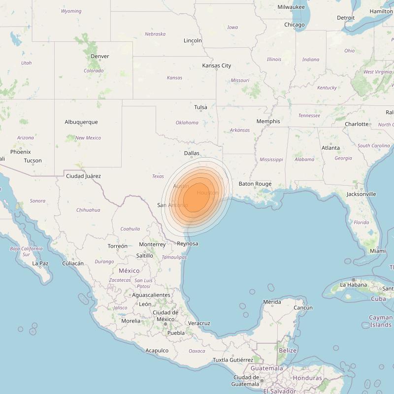 ViaSat 1 at 115° W downlink Ka-band Spot U46DR beam coverage map