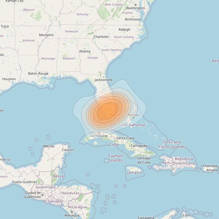 ViaSat 1 at 115° W downlink Ka-band Spot U60DL beam coverage map