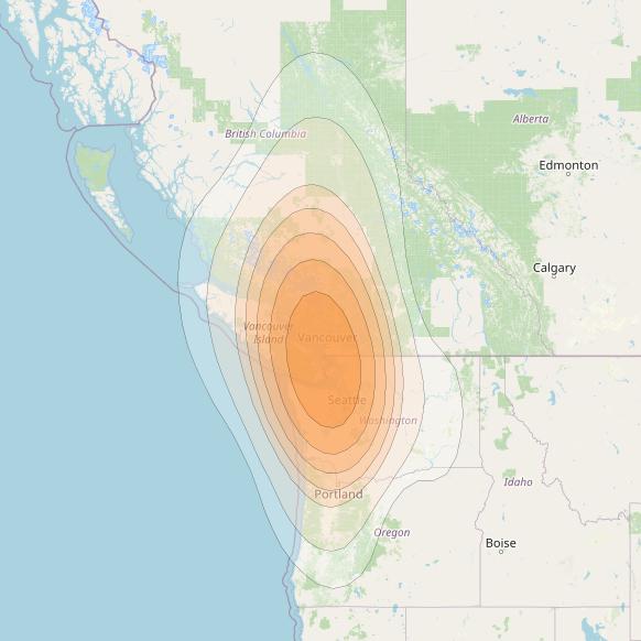 ViaSat 1 at 115° W downlink Ka-band Spot U65DR beam coverage map