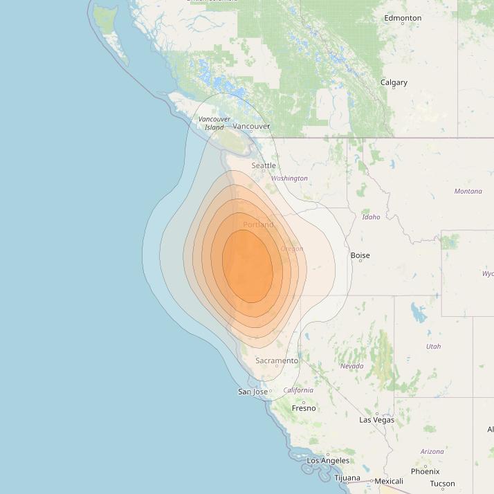 ViaSat 1 at 115° W downlink Ka-band Spot U67DR beam coverage map