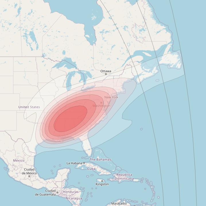 SES 15 at 129° W downlink Ku-band User Spot 14 beam coverage map