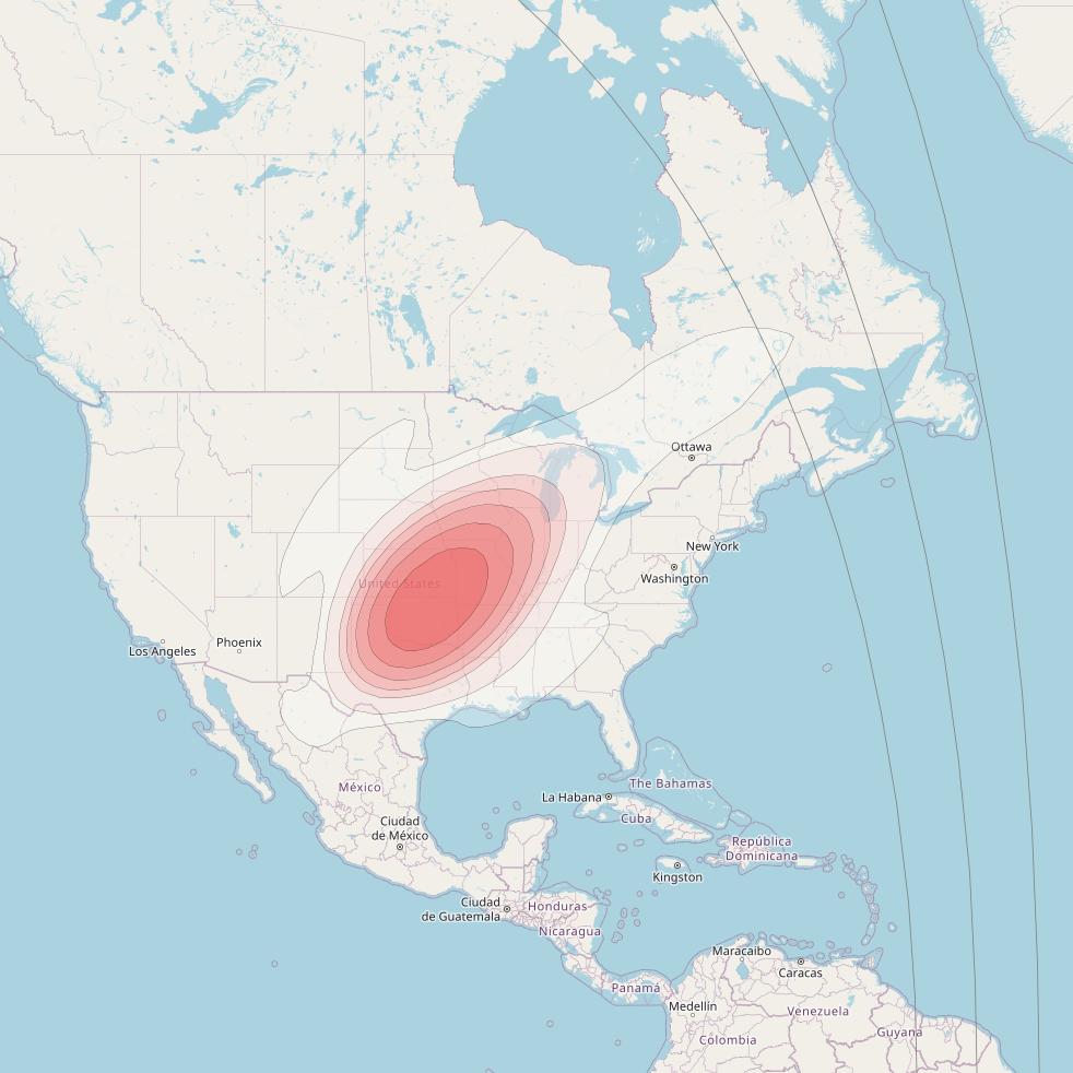 SES 15 at 129° W downlink Ku-band User Spot 15 beam coverage map