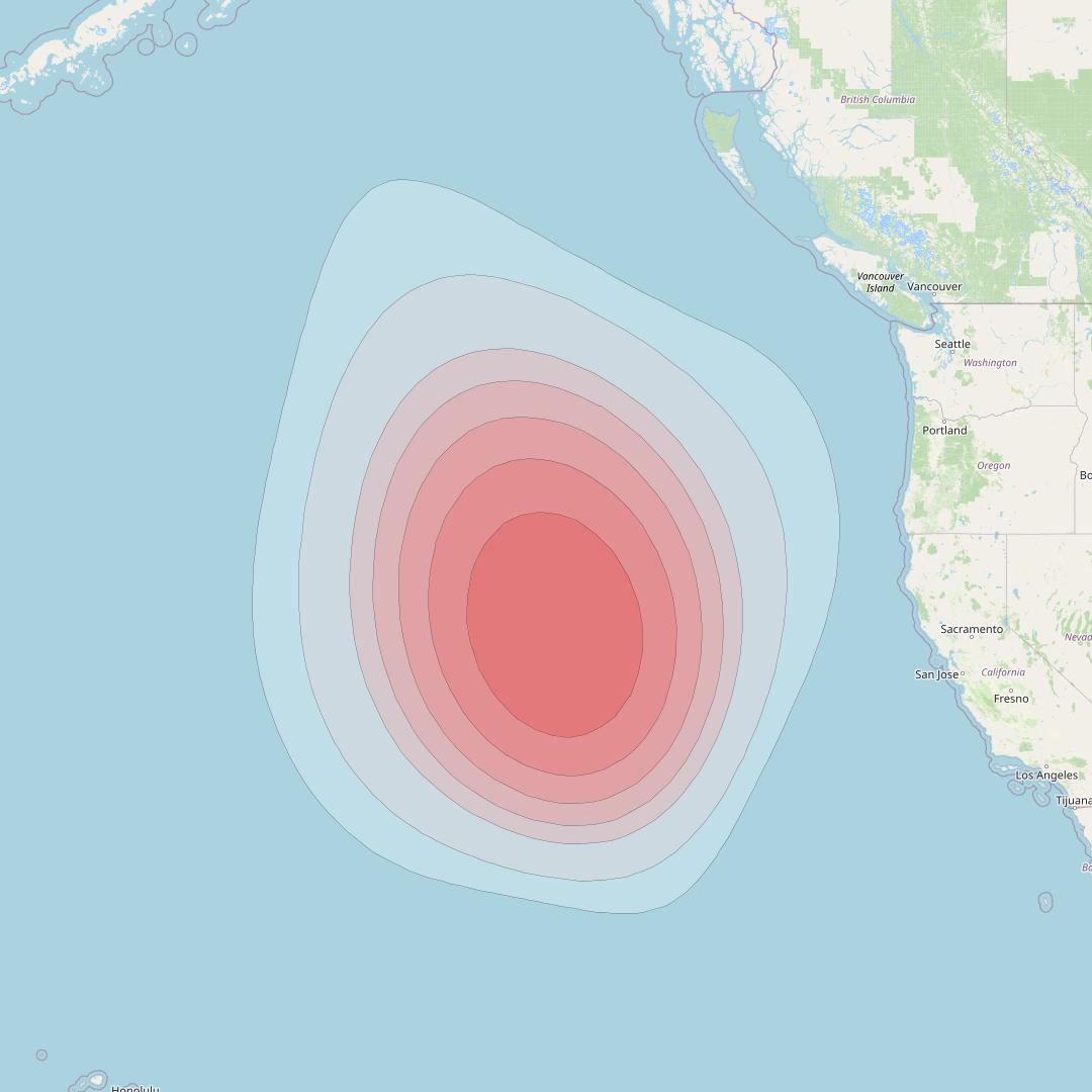 SES 15 at 129° W downlink Ku-band User Spot 41 beam coverage map