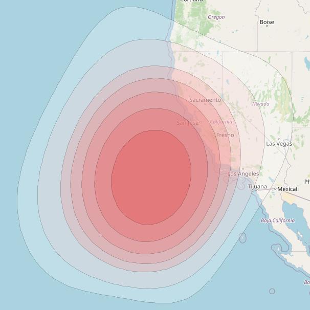 SES 15 at 129° W downlink Ku-band User Spot 43 beam coverage map