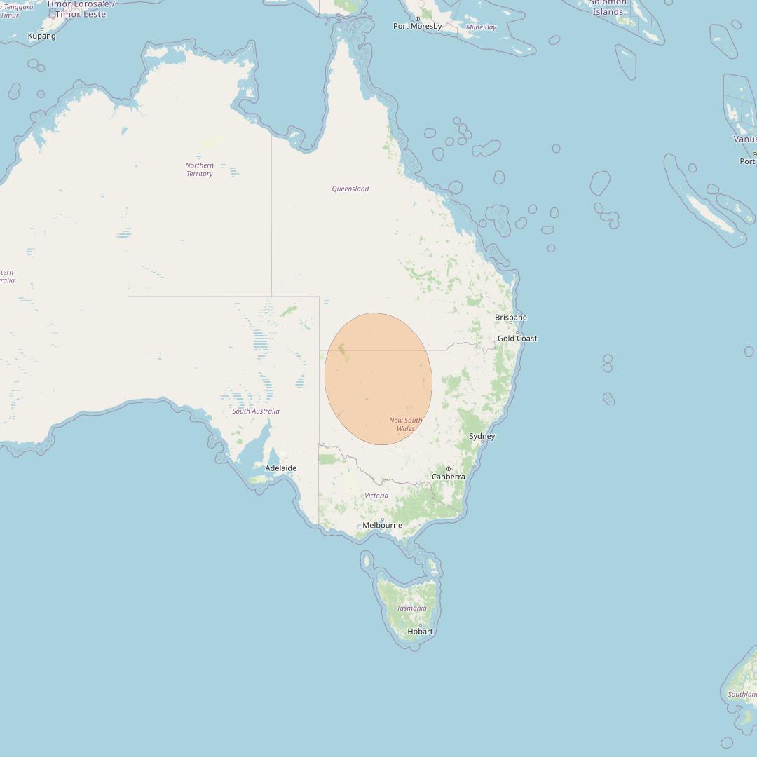 NBN-Co 1A at 140° E downlink Ka-band 101 wide spot beam coverage map