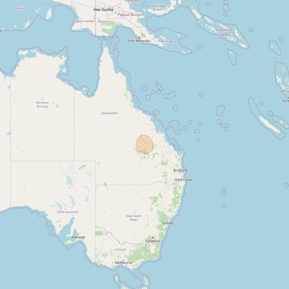 NBN-Co 1A at 140° E downlink Ka-band 10 narrow spot beam coverage map