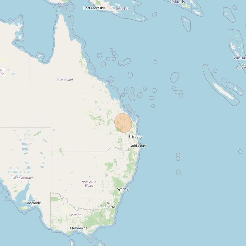 NBN-Co 1A at 140° E downlink Ka-band 15 (Wondai) narrow spot beam coverage map