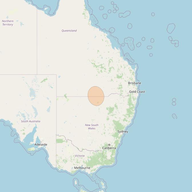 NBN-Co 1A at 140° E downlink Ka-band 22 narrow spot beam coverage map