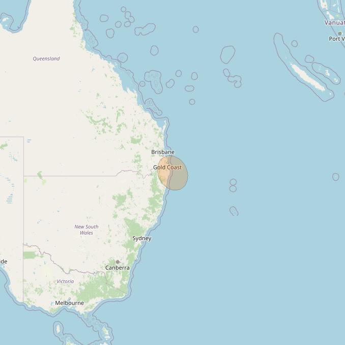 NBN-Co 1A at 140° E downlink Ka-band 25 (Grafton) narrow spot beam coverage map