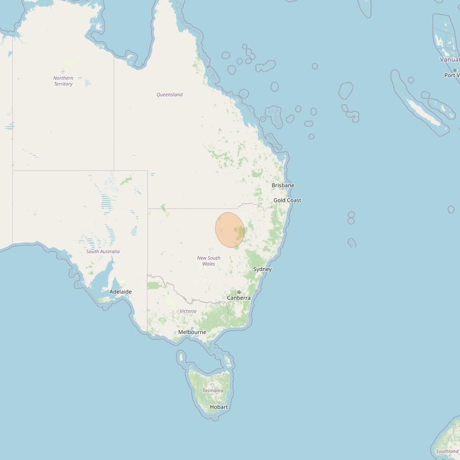 NBN-Co 1A at 140° E downlink Ka-band 27 narrow spot beam coverage map