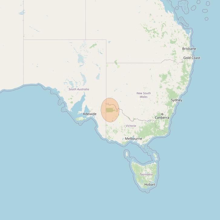 NBN-Co 1A at 140° E downlink Ka-band 38 narrow spot beam coverage map