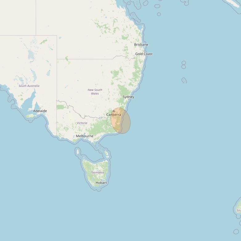 NBN-Co 1A at 140° E downlink Ka-band 49 (Bega) narrow spot beam coverage map