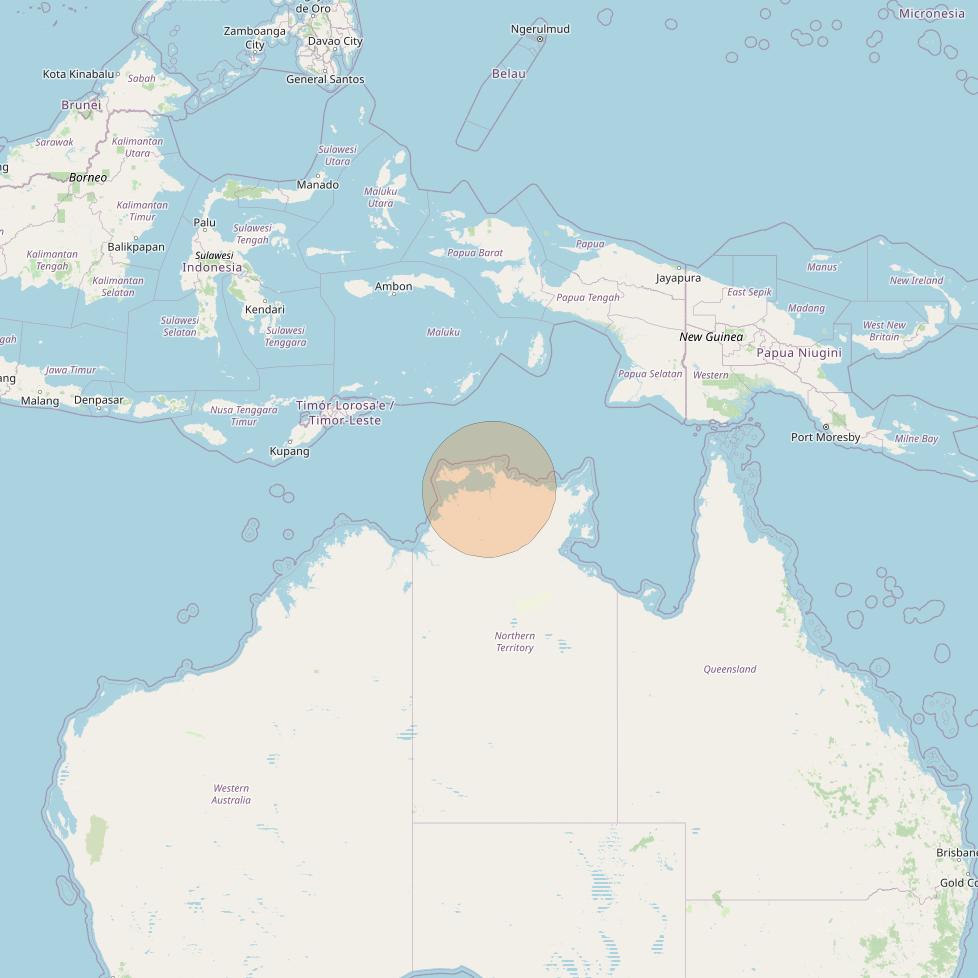 NBN-Co 1A at 140° E downlink Ka-band 77 wide spot beam coverage map