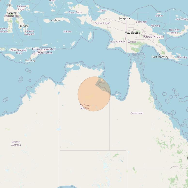 NBN-Co 1A at 140° E downlink Ka-band 83 wide spot beam coverage map