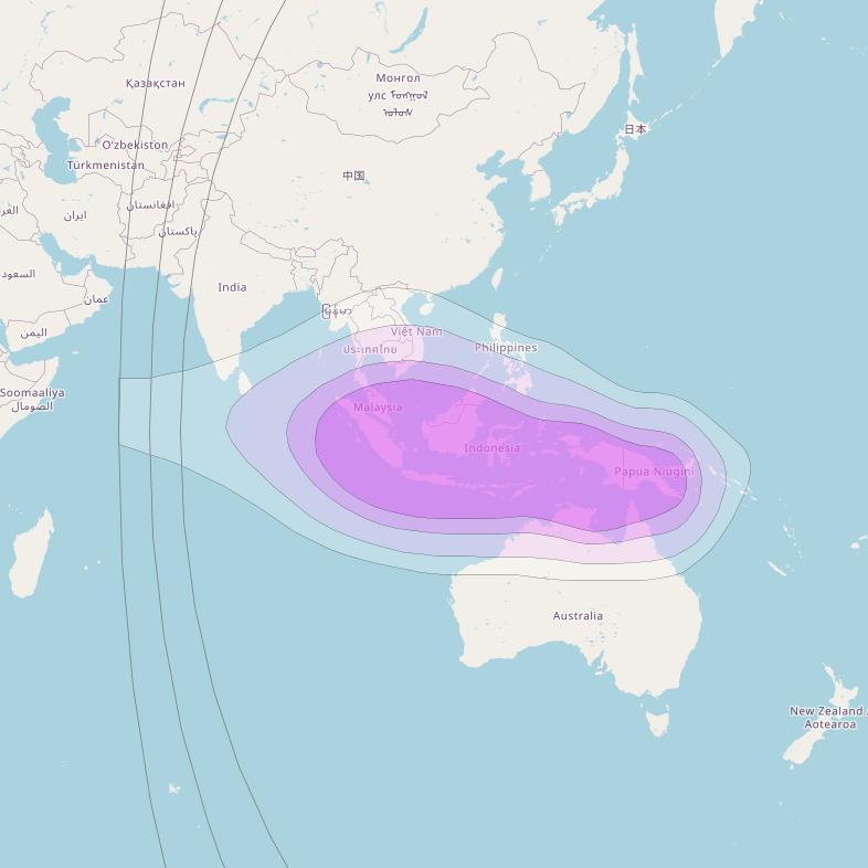 APSTAR 9 at 142° E downlink C-band SEA beam coverage map