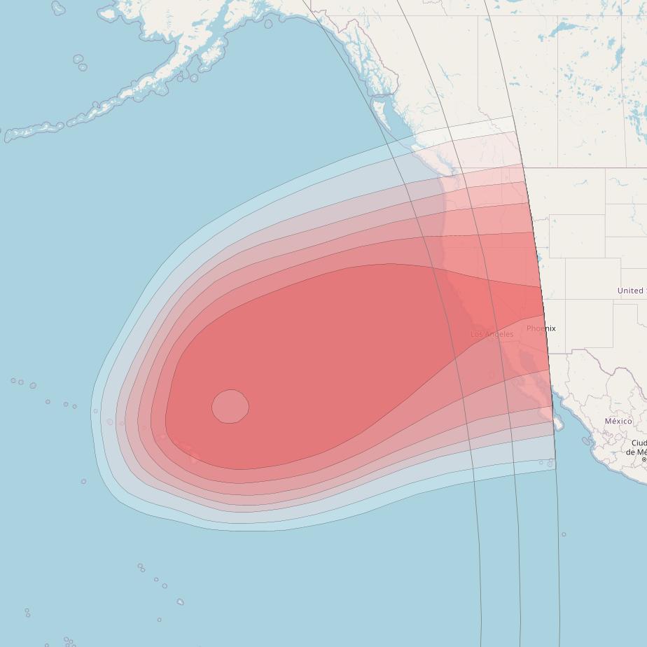 Horizons 3E at 169° E downlink Ku-band U1 Spot beam coverage map