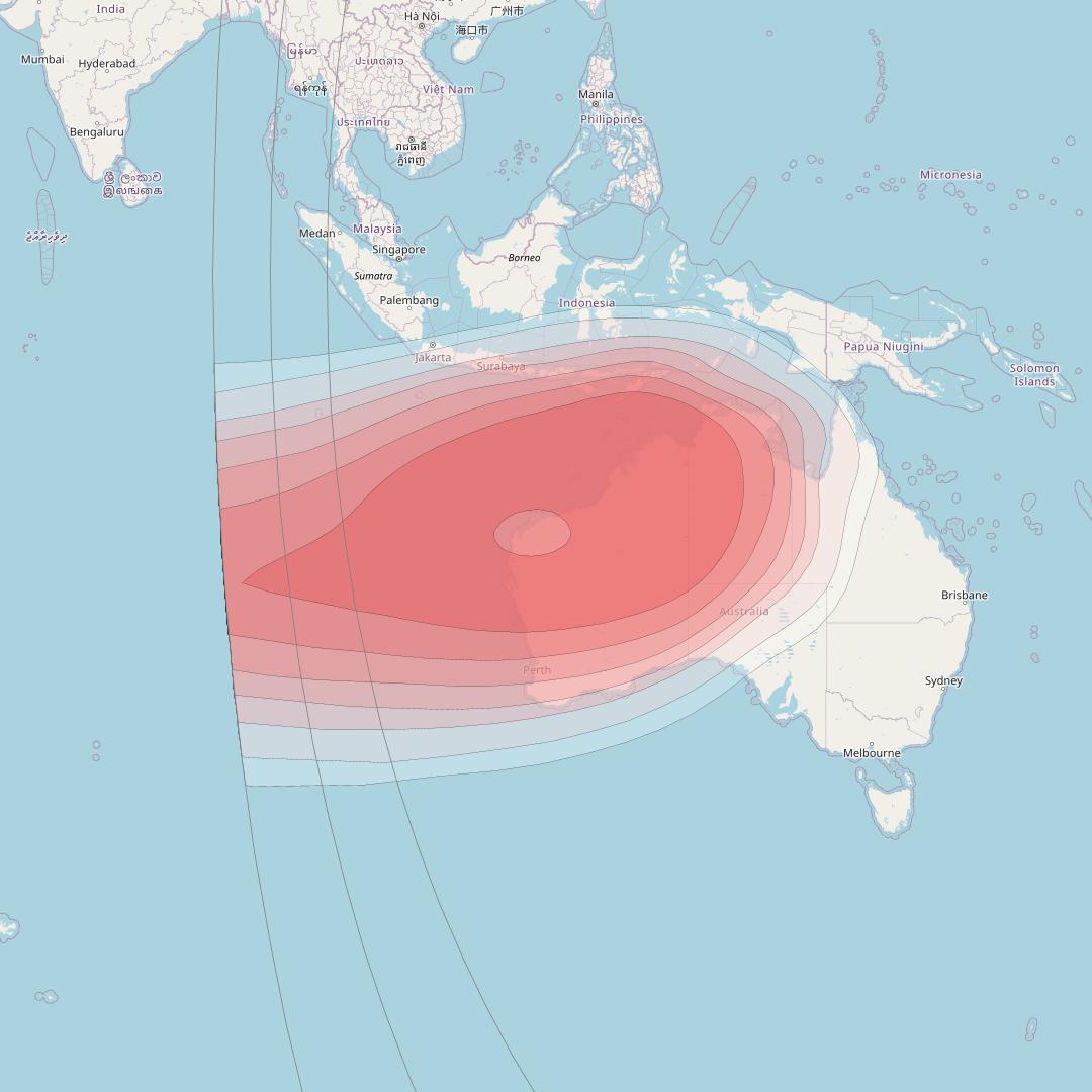 Horizons 3E at 169° E downlink Ku-band U10 Spot beam coverage map