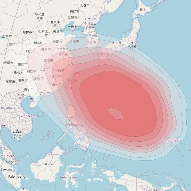 Horizons 3E at 169° E downlink Ku-band U7 Spot beam coverage map