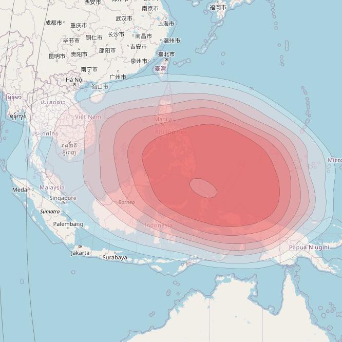 Horizons 3E at 169° E downlink Ku-band U8 Spot beam coverage map