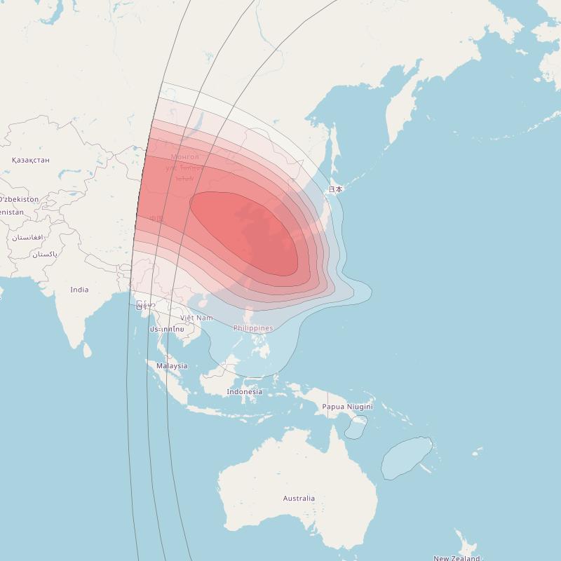 Eutelsat 172B at 172° E downlink Ku-band HTS04 User beam coverage map