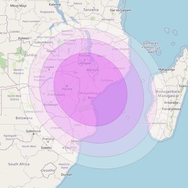 Amos 17 at 17° E downlink C-band S11 User beam coverage map