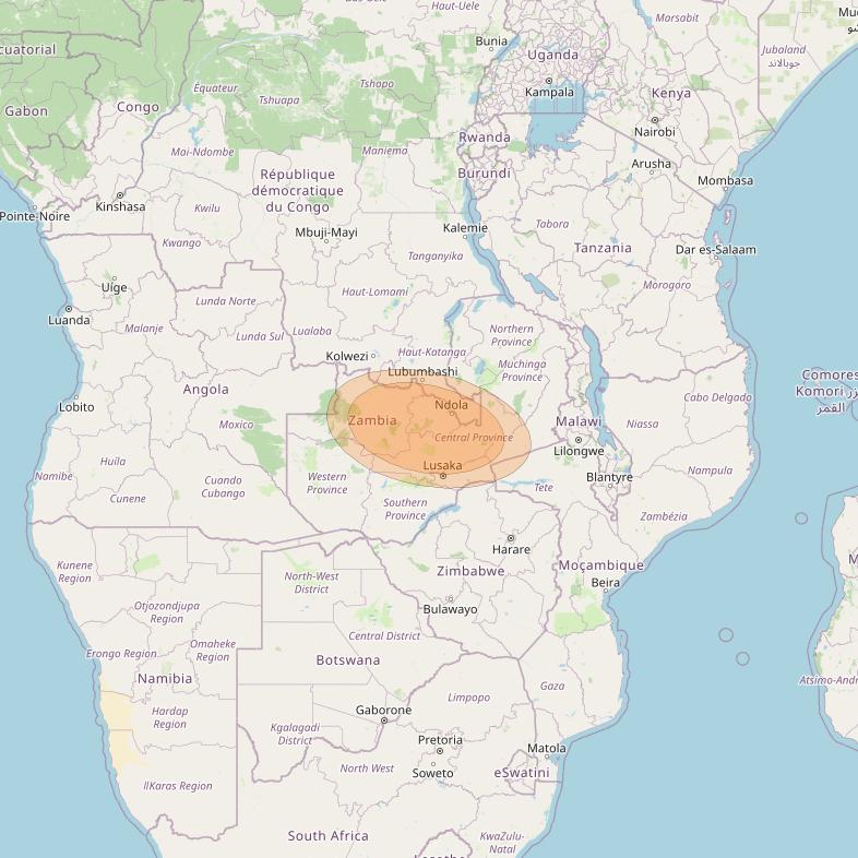 Al Yah 3 at 20° W downlink Ka-band Spot 24 User beam coverage map