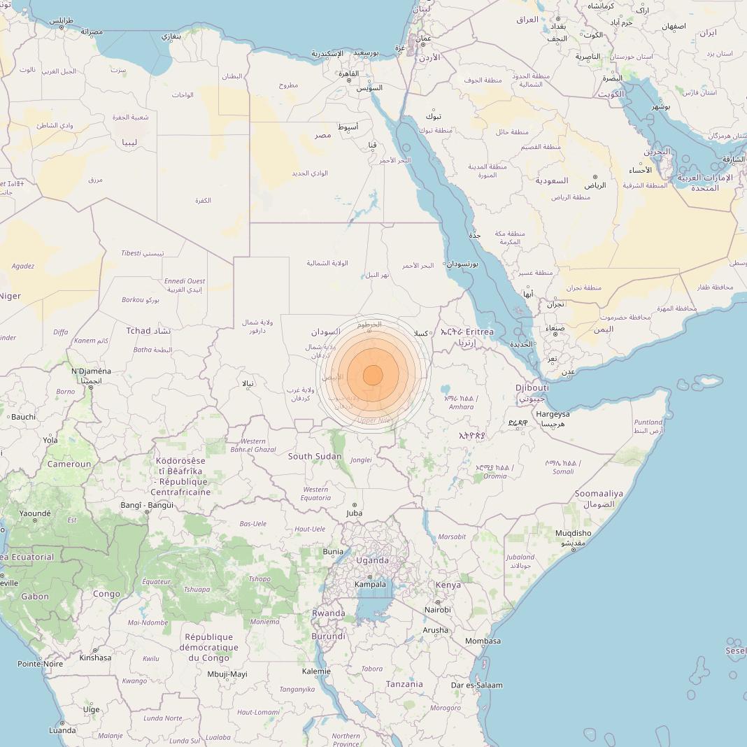 Arabsat 6A at 31° E downlink Ka-band User S04 beam coverage map