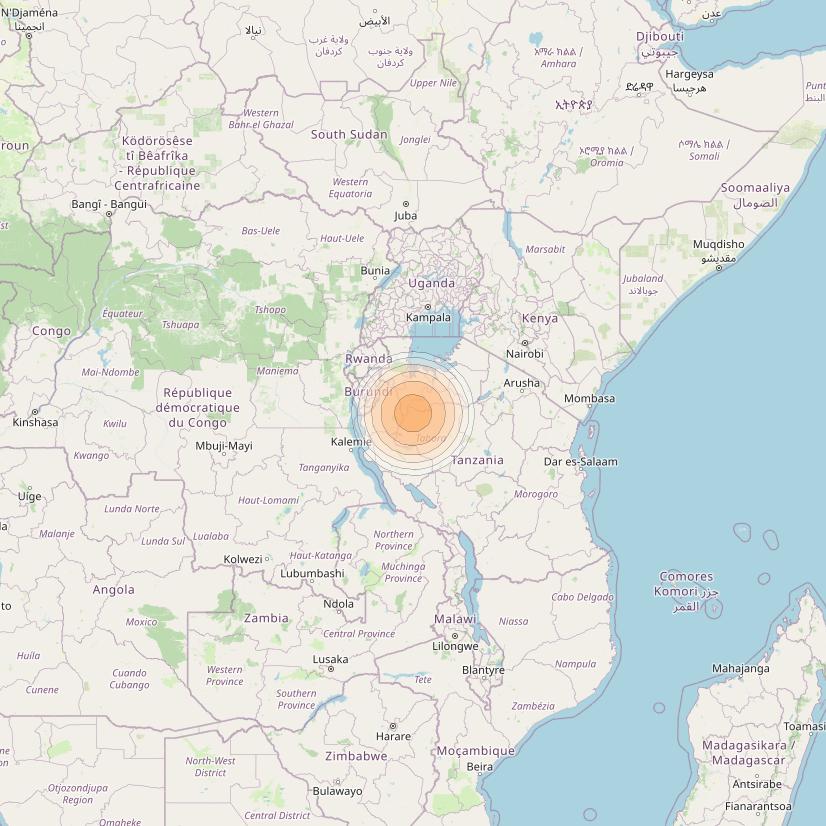 Hylas 2 at 31° E downlink Ka-band Spot40 User beam coverage map