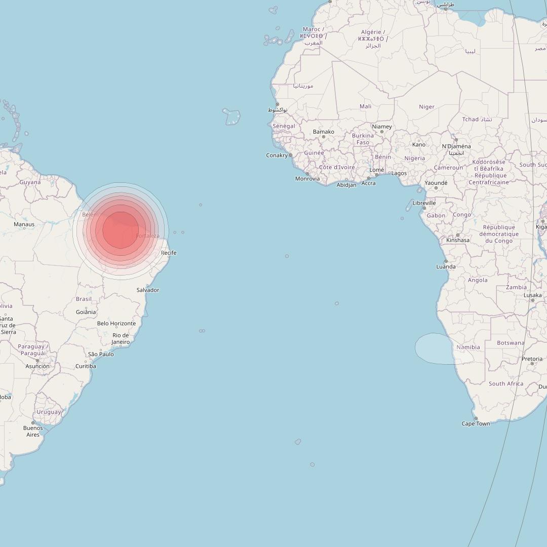 Intelsat 32e at 43° W downlink Ku-band B3HD User Spot beam coverage map