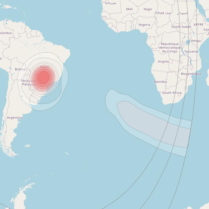 Intelsat 32e at 43° W downlink Ku-band BEHD User Spot beam coverage map