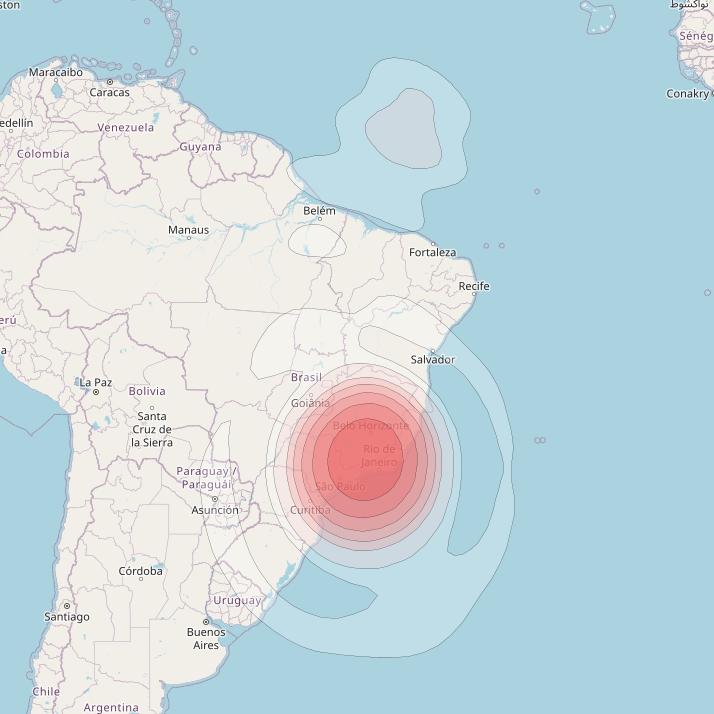 Intelsat 32e at 43° W downlink Ku-band BGVD User Spot beam coverage map