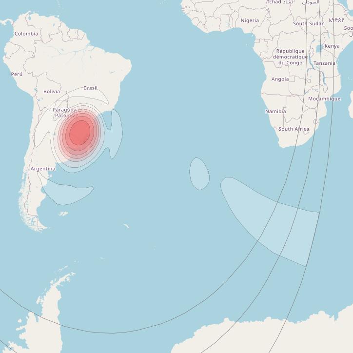 Intelsat 32e at 43° W downlink Ku-band BKHD User Spot beam coverage map