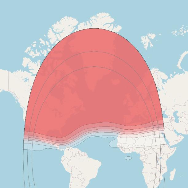 Intelsat 32e at 43° W downlink Ku-band TransAtlantic (WBVD) beam coverage map