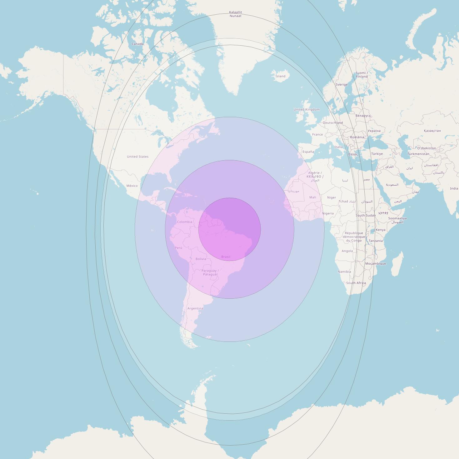 SES 14 at 47° W downlink C-band Global beam coverage map