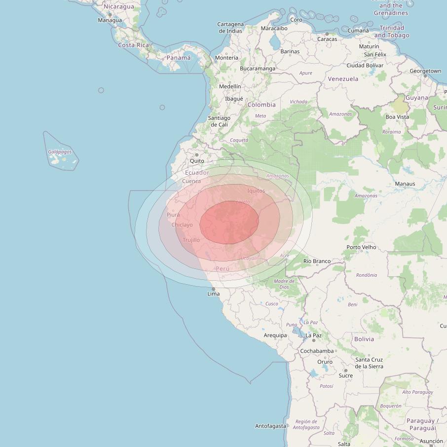 SES 14 at 47° W downlink Ku-band C01 User Spot beam coverage map