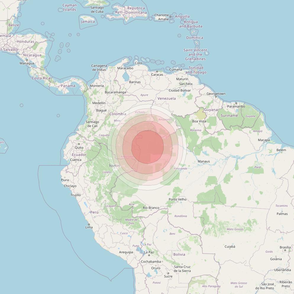 SES 14 at 47° W downlink Ku-band C02 User Spot beam coverage map