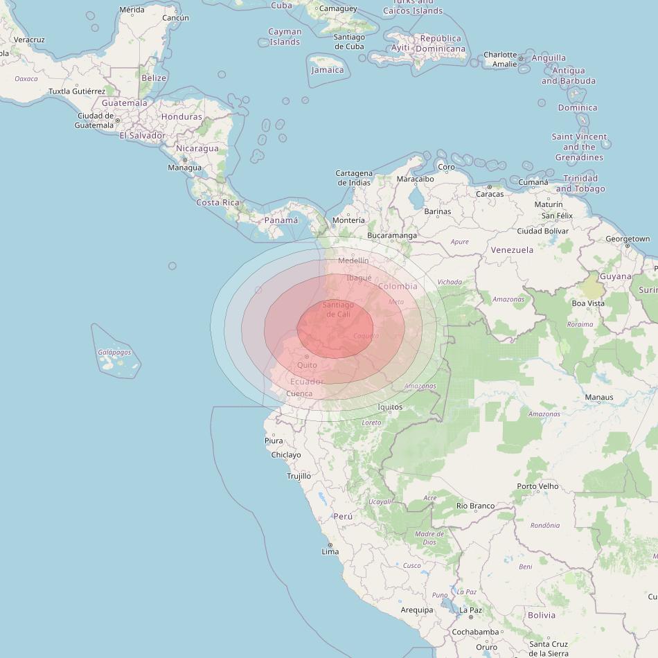 SES 14 at 47° W downlink Ku-band D02 User Spot beam coverage map