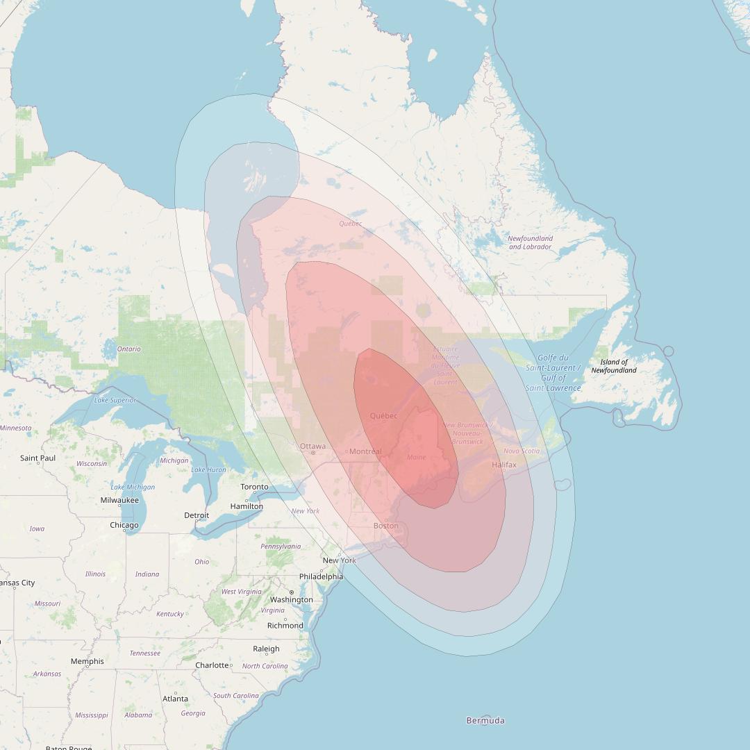 SES 14 at 47° W downlink Ku-band G03 User Spot beam coverage map