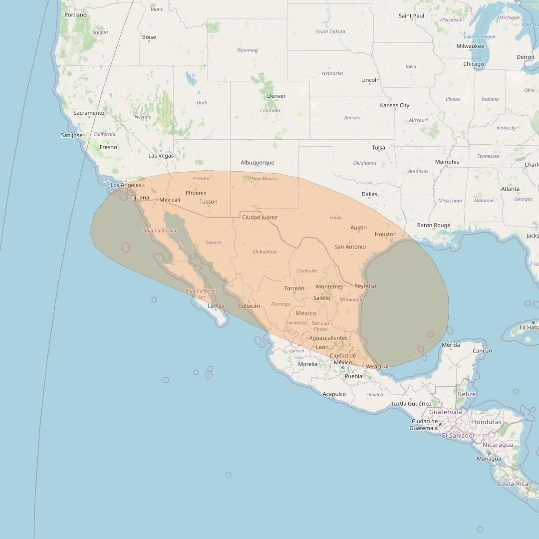 Inmarsat GX2 at 55° W downlink Ka-band S10DL Spot beam coverage map