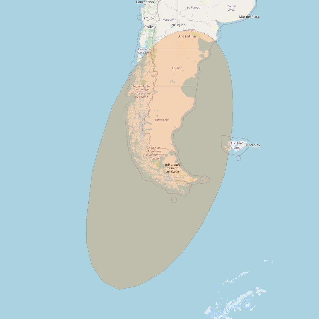 Inmarsat GX2 at 55° W downlink Ka-band S29DL Spot beam coverage map