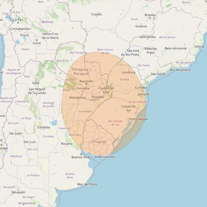 Inmarsat GX2 at 55° W downlink Ka-band S41DL Spot beam coverage map