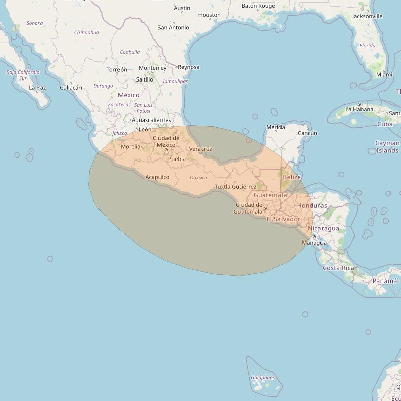 Inmarsat GX2 at 55° W downlink Ka-band S9DL Spot beam coverage map